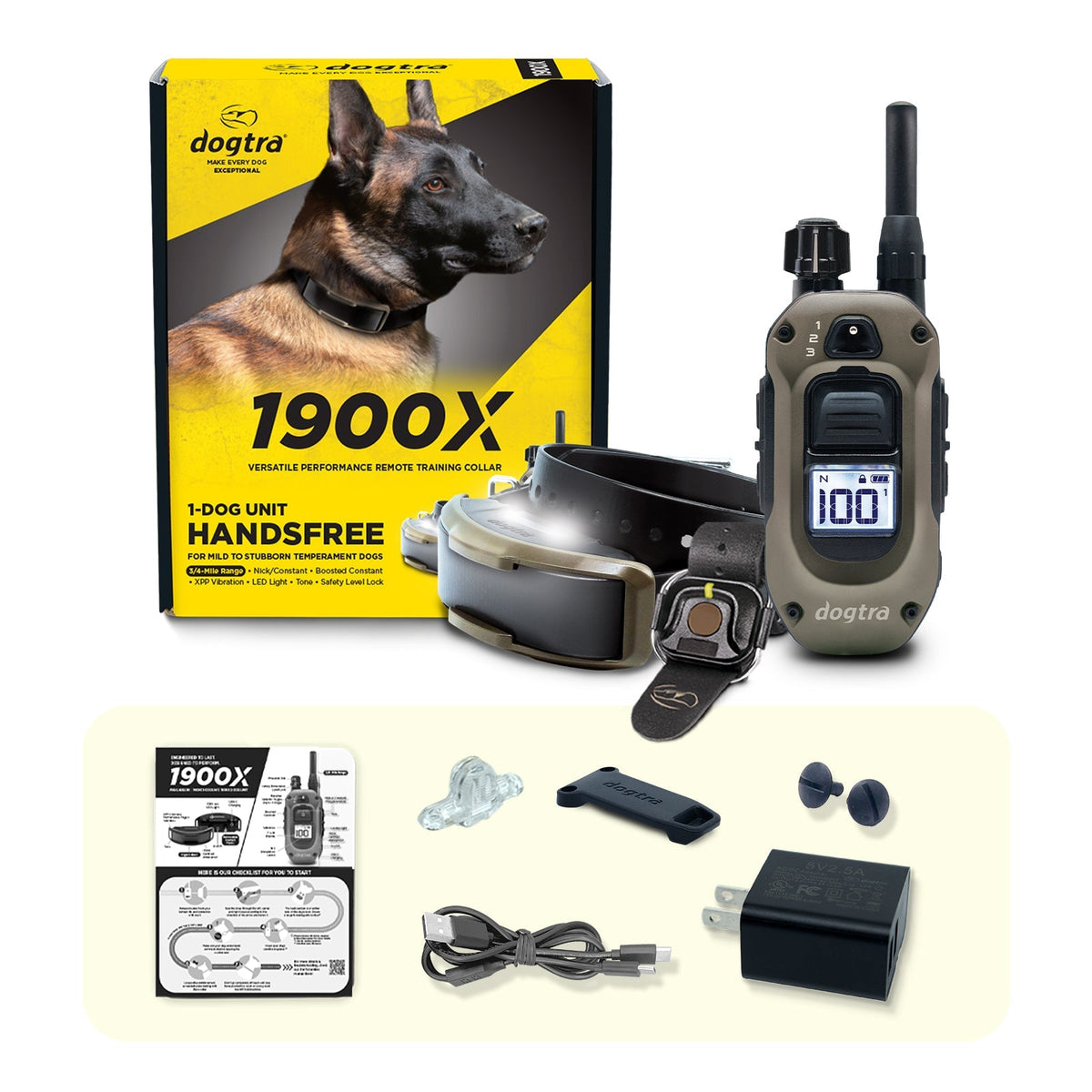Dogtra 1900X Handsfree 1-Dog Unit