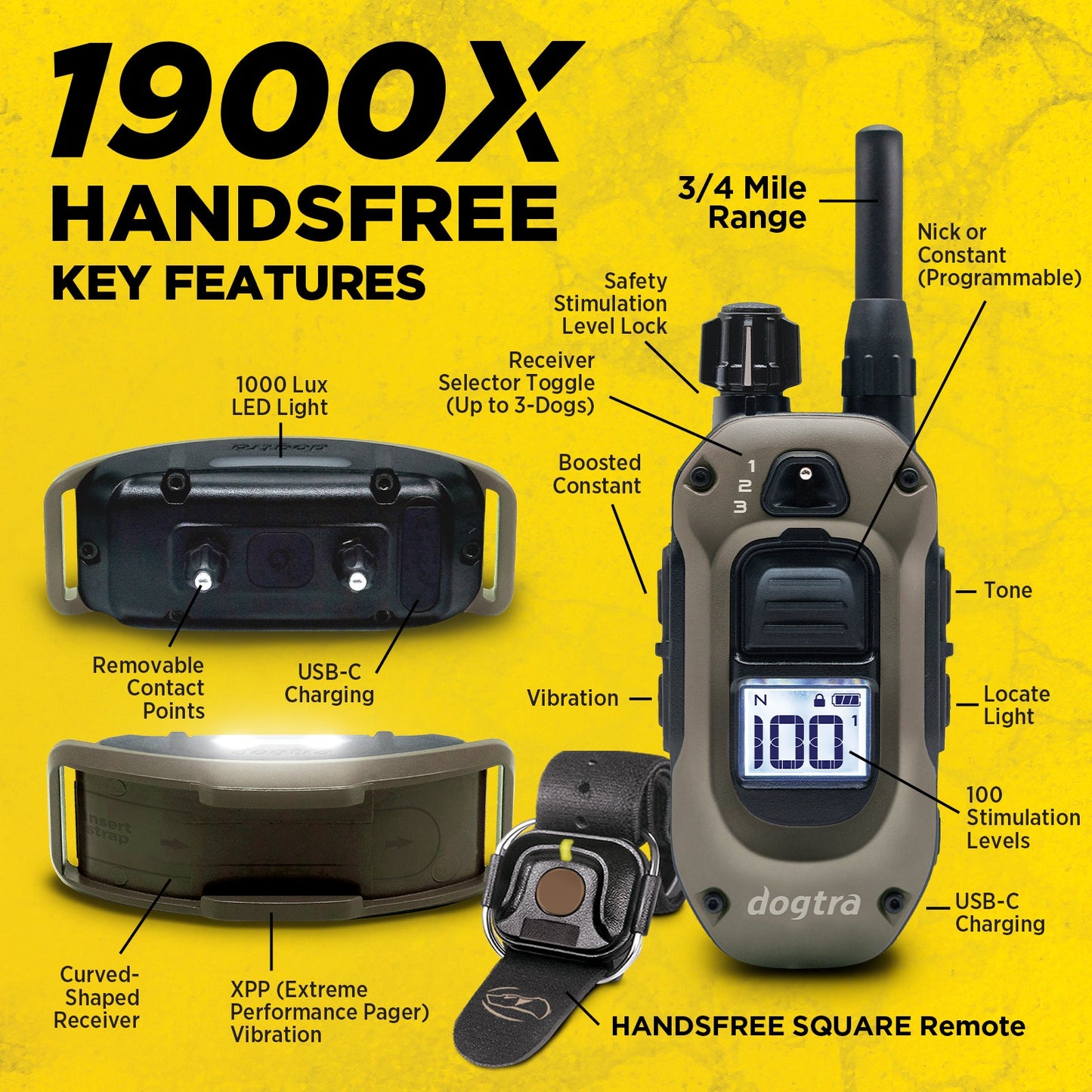 Dogtra 1900X Handsfree 1-Dog Unit