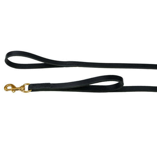 Double Handle Latigo Leather Leash with Brass Hardware