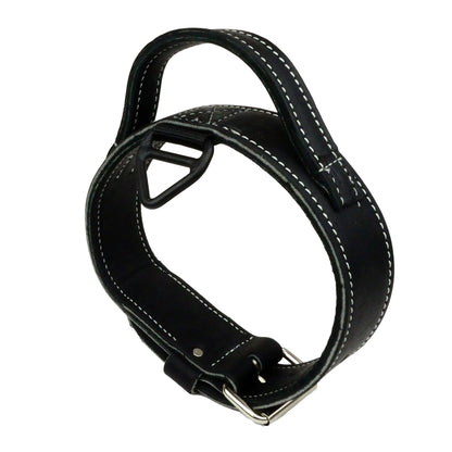 Double Layer Ultra Leather Collar With Handle